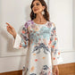 Robe Longue Kaftan Fleurie Élégante
