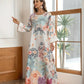 Robe Longue Kaftan Fleurie Élégante