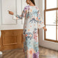 Robe Longue Kaftan Fleurie Élégante